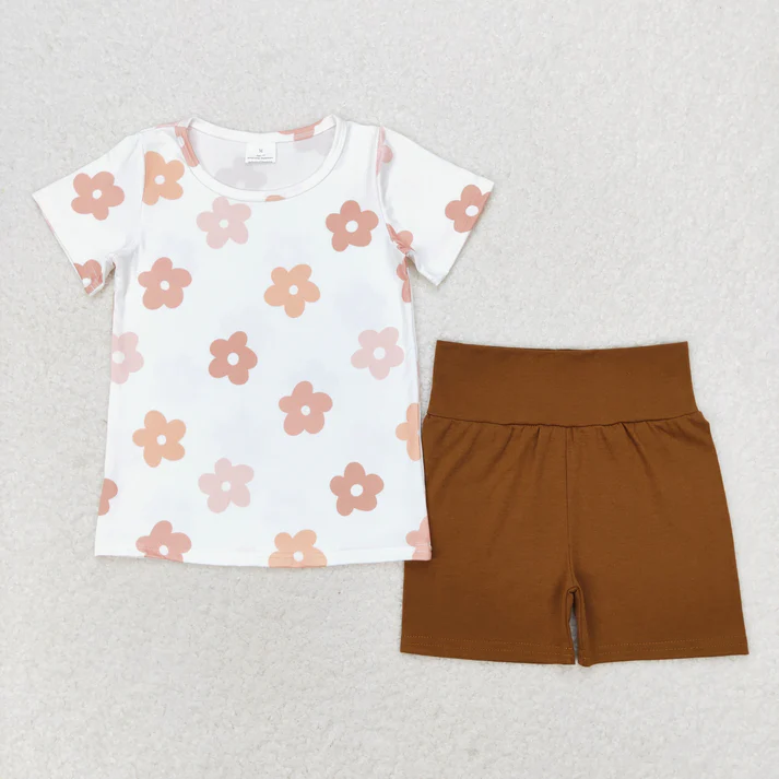 RTS NO MOQ Sibling baby girls Clothes short sleeve shorts Sets