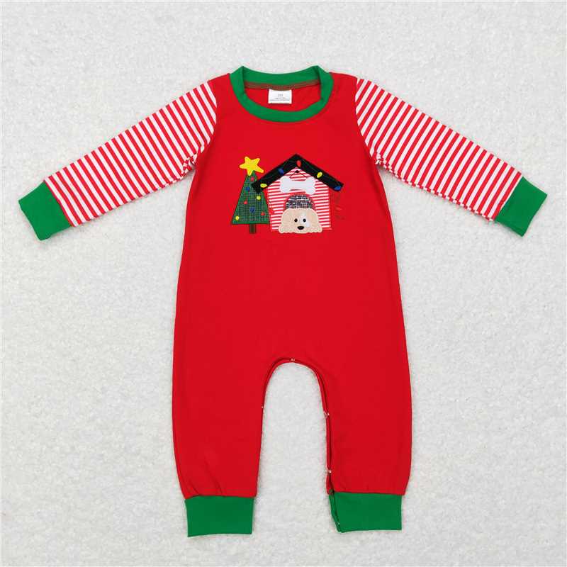 RTS NO MOQ（In Stock ) Embroidered farm long-sleeved jumpsuit