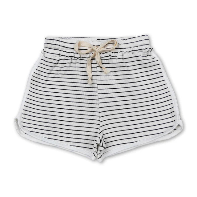 RTS NO MOQ Sibling Baby Girls Stripes Summer Sports Design Shorts