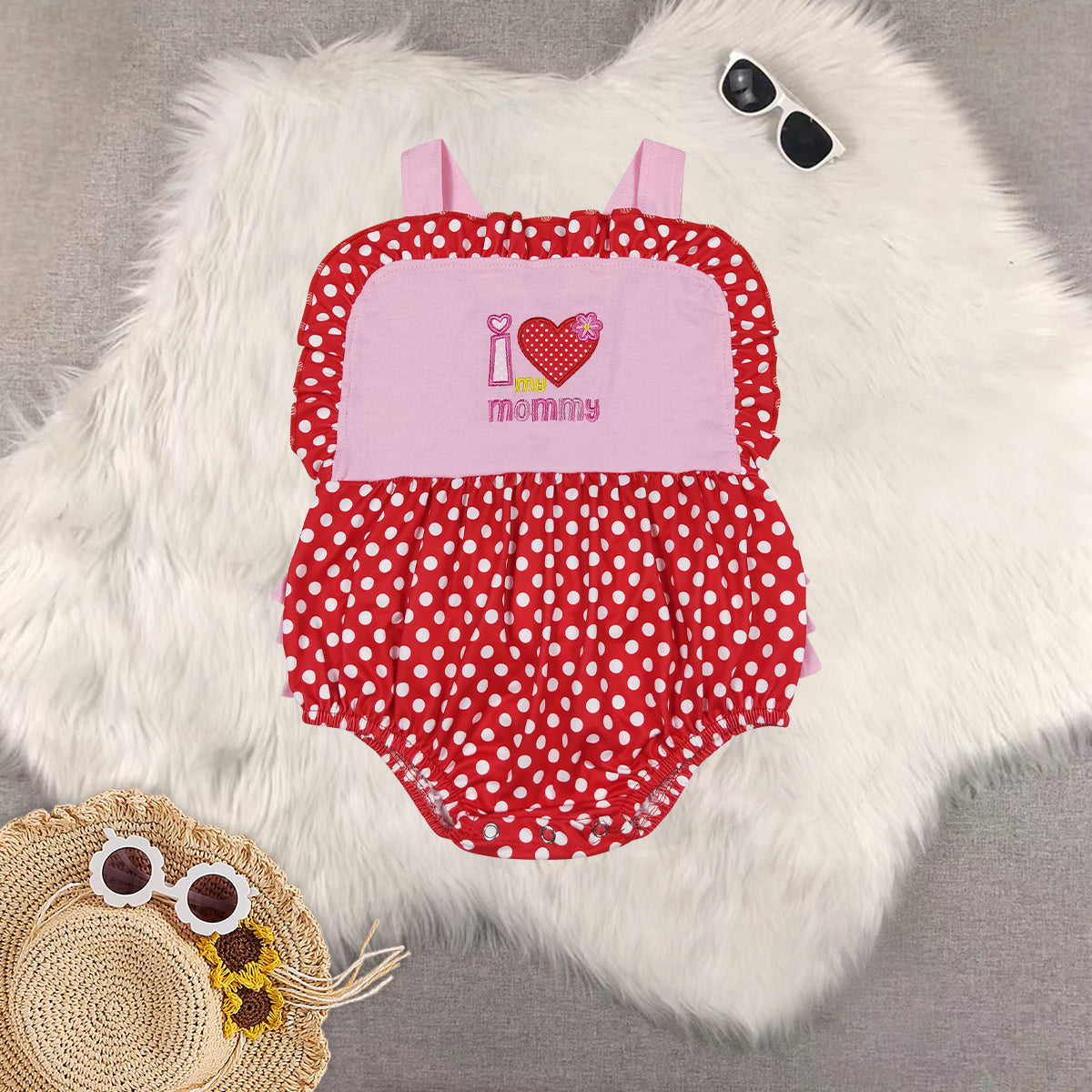 RTS NO MOQ Baby Boys girls embrodiery Short Sleeve Cropped Romper Mixed Sizes
