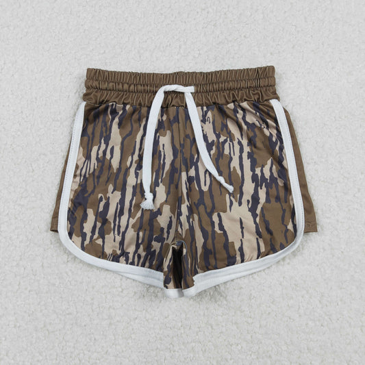 RTS NO MOQ（In Stock) Army green camouflage drawstring shorts