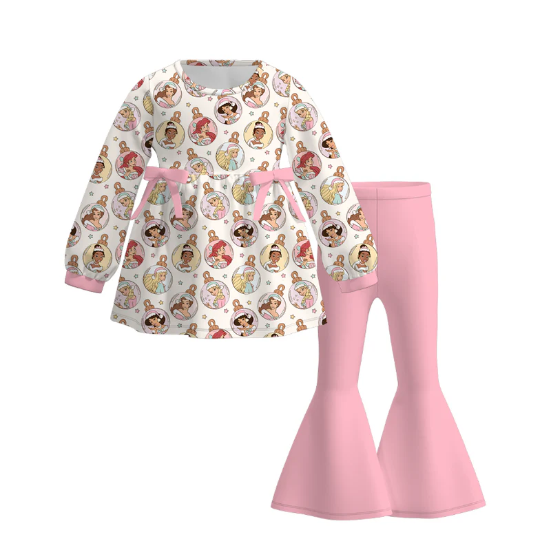 Custom moq 5 each style eta 6-7weeks Christmas baby girl short sleeve pant sets and long sleeve pants sets and dress and adult set