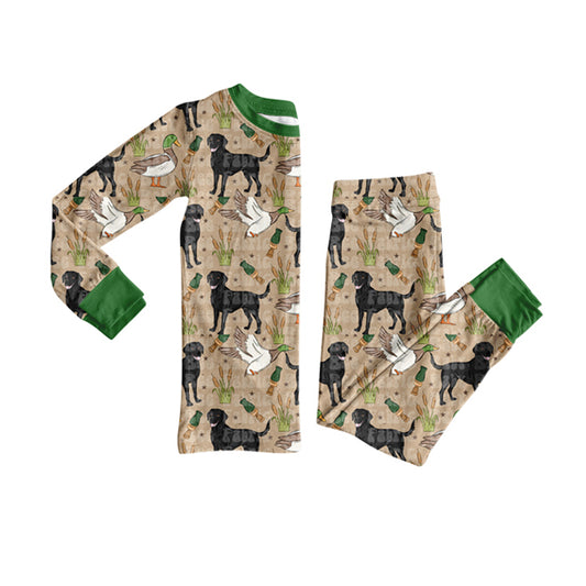 25.8.28 custom each style moq 5eta 4-6week Sibling Sisters duck puppy baby boy clothes long sleeve pants sets and romper match family design