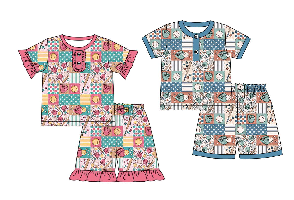 3.4 custom each style moq 5eta 4-6week Sibling Sister baby girls short sleeve set and set 7 match design