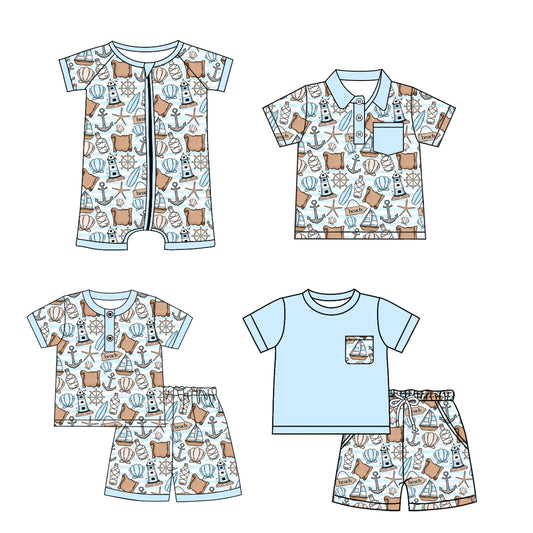 4.7 custom each style moq 5eta 4-6week Sibling Sister baby boy sets 1 and sets 2 and boy rompers and top match family design
