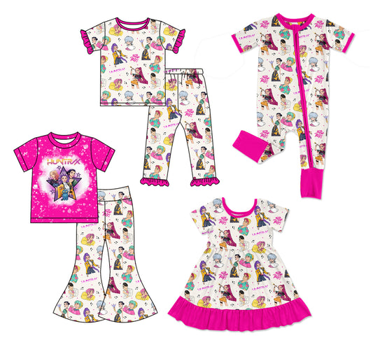 25.10.11 custom each style moq 5 eta 6-8week Sibling Sister baby short sleeve pants sets 2 and romper and dress match design