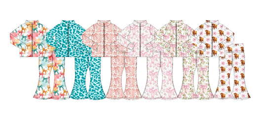 25.6.21 custom each style moq 5eta 4-6week Sibling Sisters baby girl long sleeve pants sets 1 and sets 6 match family design