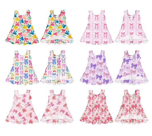 25.6.4 custom each style moq 5eta 4-6week Sibling Sister baby girl long sleeve dress 1 and dress 6 match design