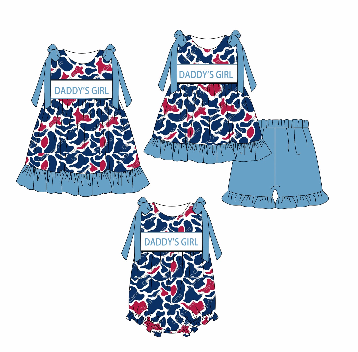 2.18 custom each style moq 5eta 4-6week Sibling Sisters DADDY GIRL baby girl short sleeve shorts sets and dress and rompers match family design