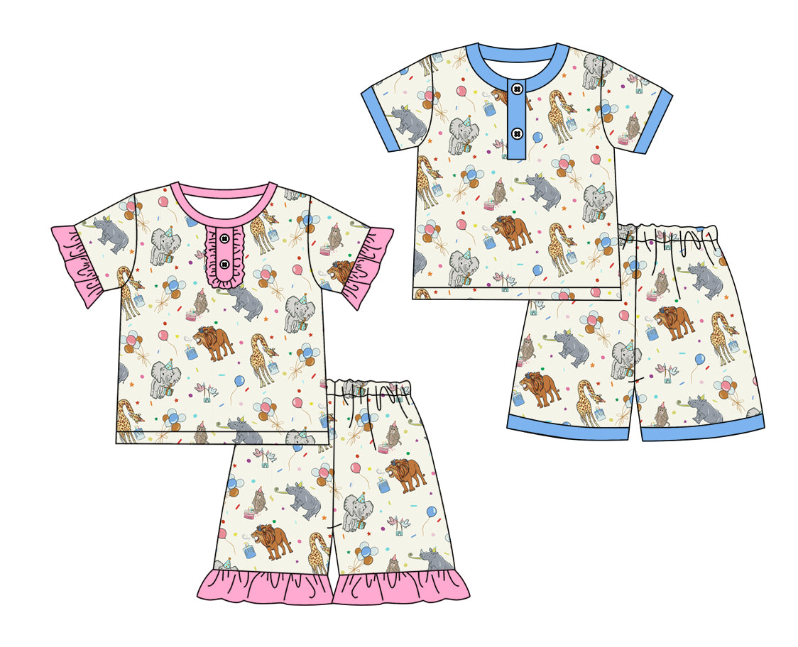 12.17 custom each style moq 5eta 4-6week Sibling Sister animal baby girls short sleeve shorts fish sets 1 and easter sets 2 match design