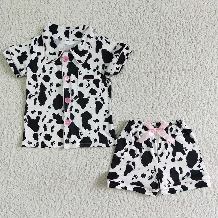 RTS NO MOQ Girls Boys shorts sleeve Clothes pajamas Sets
