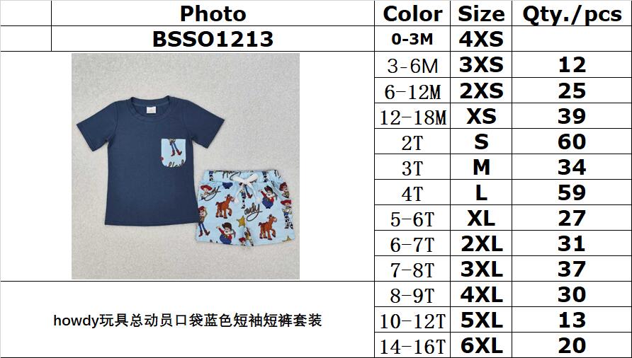 Cute Clothes  BSSO1213 Baby Boys Blue Shirts Shorts Clothes Sets