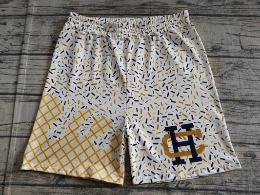 Custom moq 3 eta 6-7weeks kids clothes Gold white Beach Summer Shorts