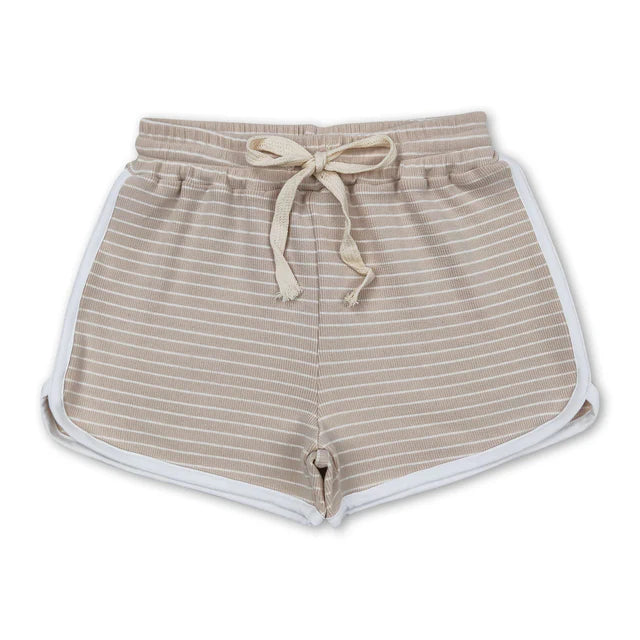 RTS NO MOQ Sibling Baby Girls Stripes Summer Sports Design Shorts
