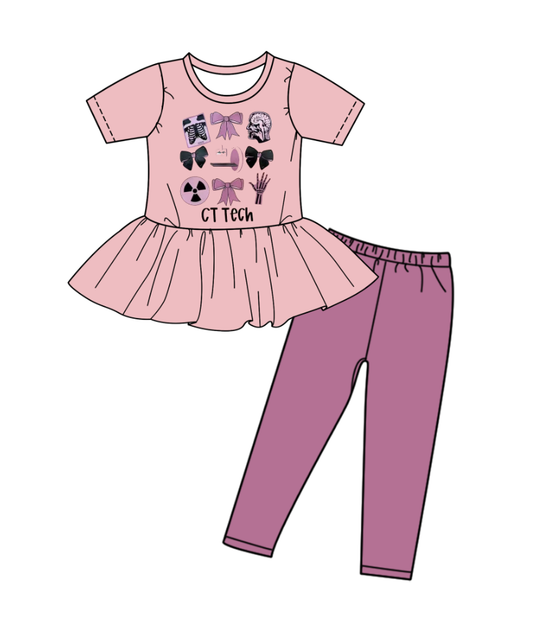 Custom moq 5 each style eta 6-7weeks baby girl clothes bow purple short sleeve pants sets-25.8.26