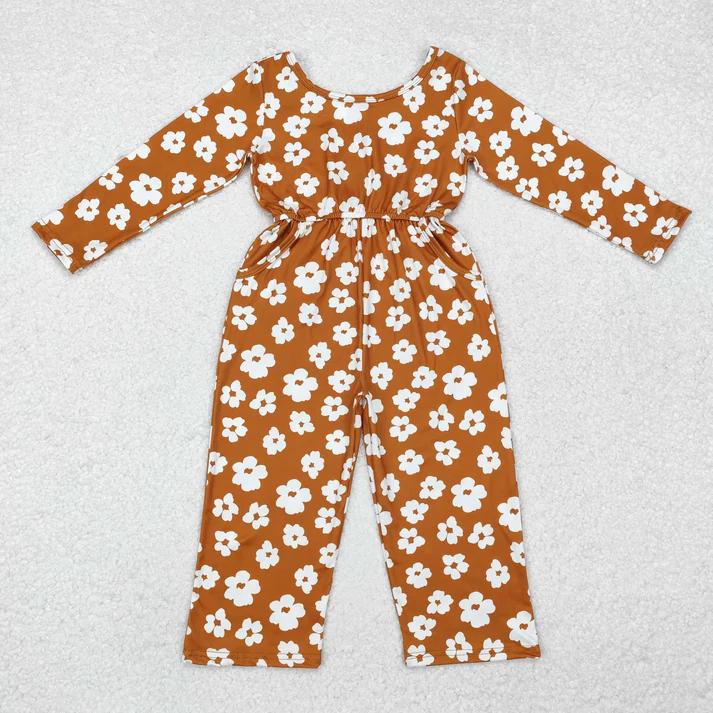 RTS NO MOQ Sibling baby girl clothes matching floral long sleeve jumpsuit 14