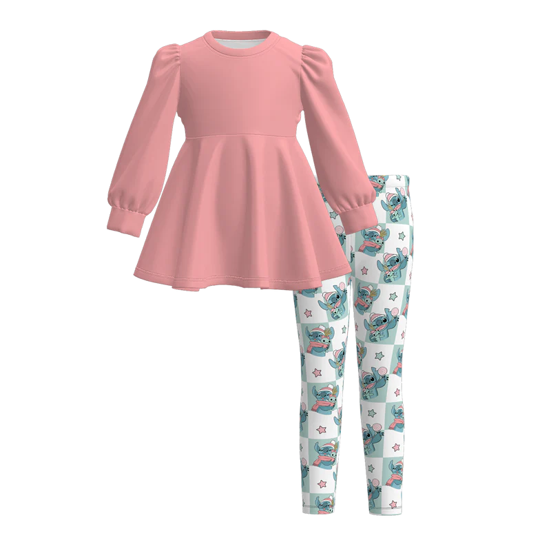 Custom moq 5 each style eta 6-7weeks baby girl clothes long sleeve pants sets 1 and sets 6-25.7.19