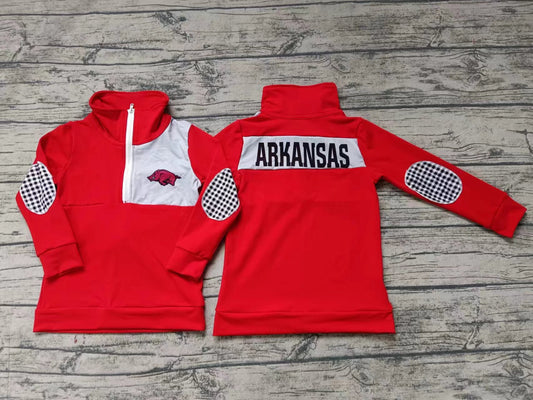 Custom moq 3 eta 6-7weeks Red Boar Zip-Up Pullover Jacket
