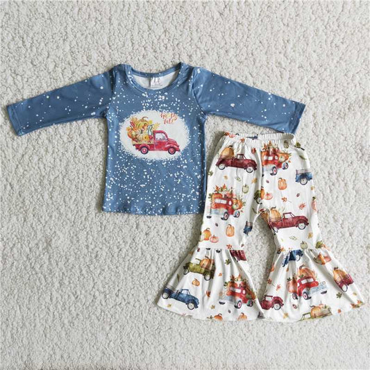 SALES  NEW  Pumpkin bleached blue set