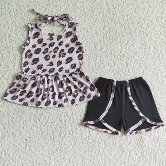 SALES  NEW Baby girls Leopard summer shorts sets