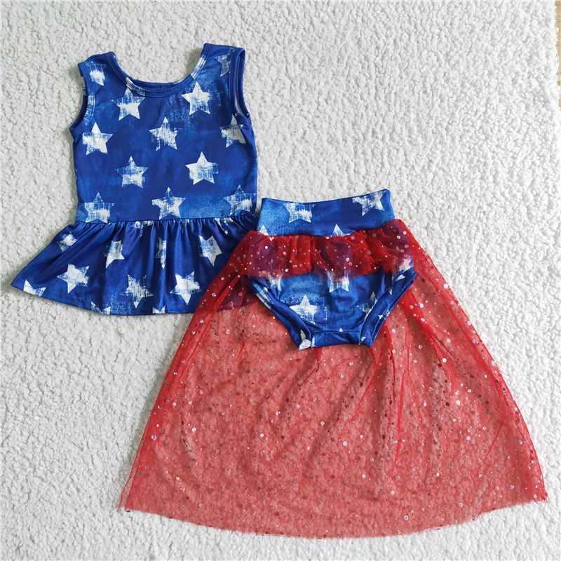 SALES  NEW  Baby girls 4th of july star bummie tutu sets