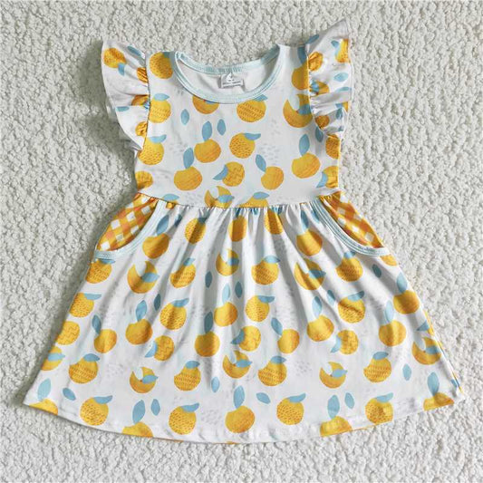 SALES NEW Baby Girls Summer Knee-Length Dress with Peach Pocket Cute And Fashionable Dress for Little Girls