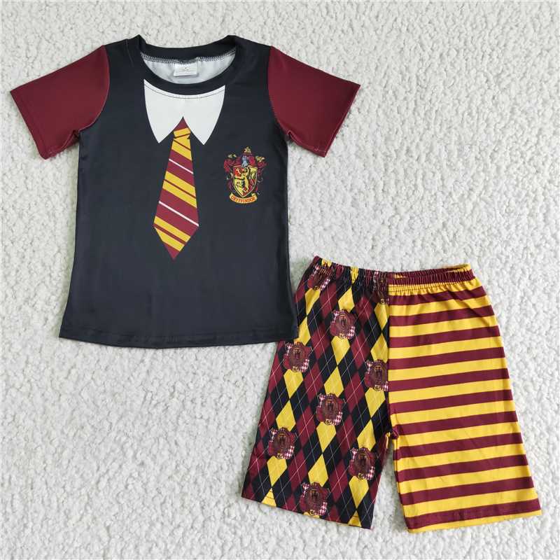 RTS NO MOQ（In Stock) Halloween Harry Potter Short Sleeve Shorts Set