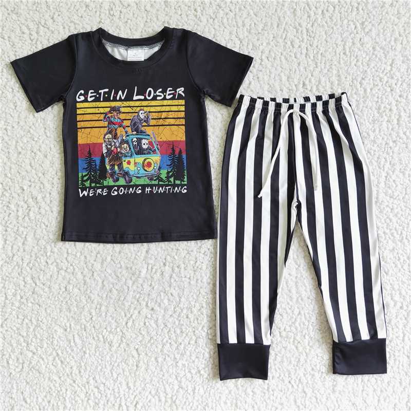 SALES  NEW  Baby boys get in loser halloween black sets