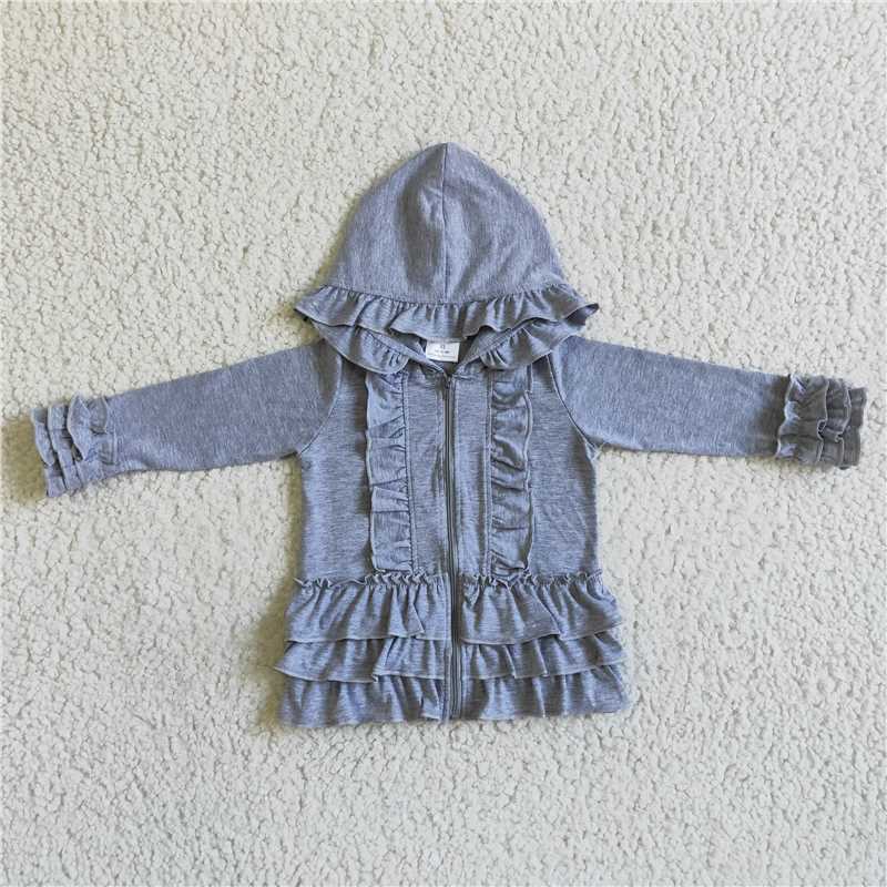 RTS NO MOQ Sibling baby girls clothes lace hooded long-sleeved tops