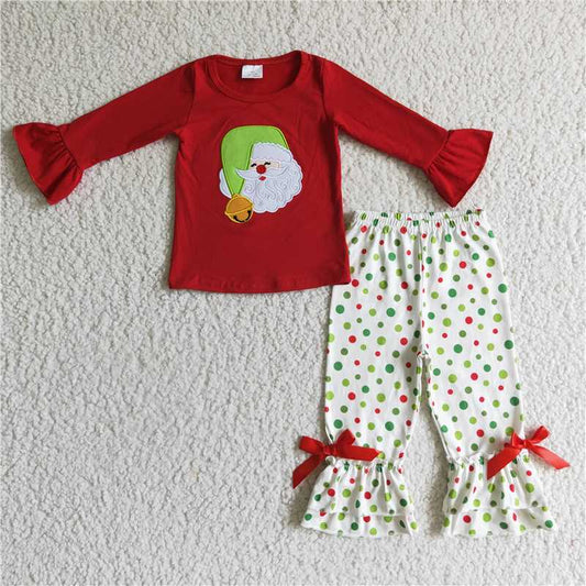 SALES  NEW   Baby girls Santa pajamas pants clothes sets