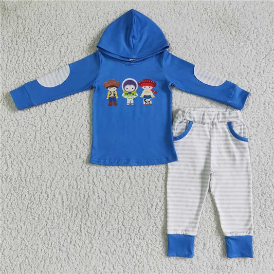 SALES  NEW  Baby boys toy hood tunic ruffle pants clothes sets