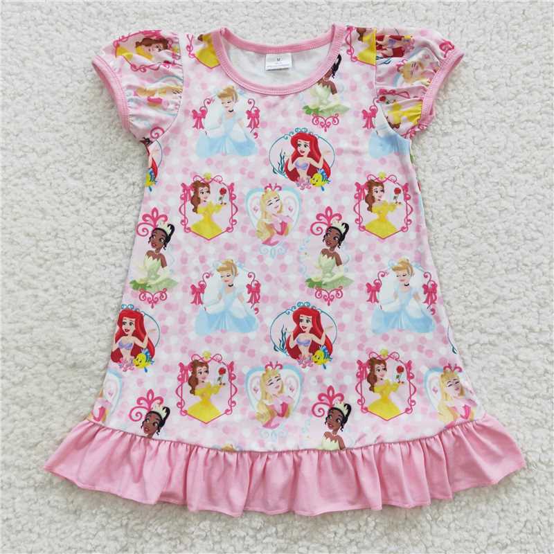 Cute Clothes	 GSD0426 Pink Lace Lantern Sleeve Dress for Baby Girl Cute Dress