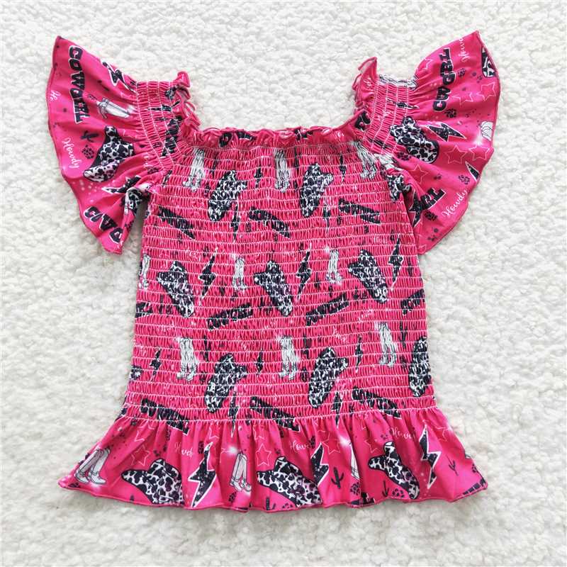 RTS NO MOQ Baby Girls One shoulder top Print Styles