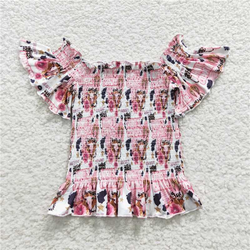RTS NO MOQ Baby Girls One shoulder top Print Styles