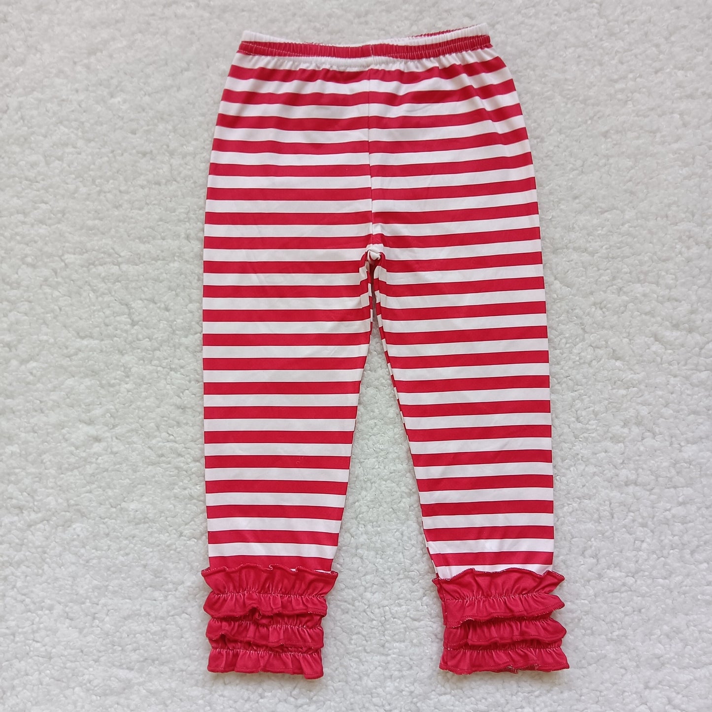 RTS NO MOQ Baby Girls Lace Stripe Pants & Christmas Drawstring Pants