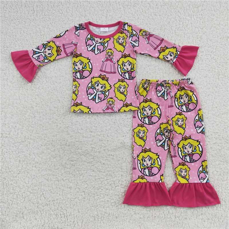 SALES  NEW Baby Girls Pink Pajamas Set Cute Clothes Outfit for Infants Baby Sleepwear Pink Dress Pajamas Set