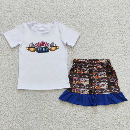 SALES  NEW Coffee exquisite ruffles Shorts sets