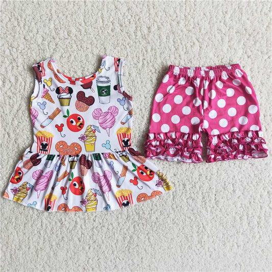 SALES  NEW Lovely cartoon pink dots Shorts sets