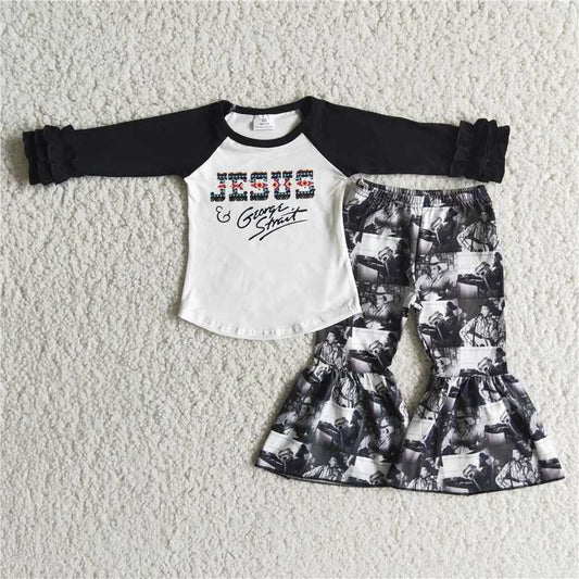 SALES NEW Baby Girls Jesus Bell Black Set Cute Outfit for Little Ones