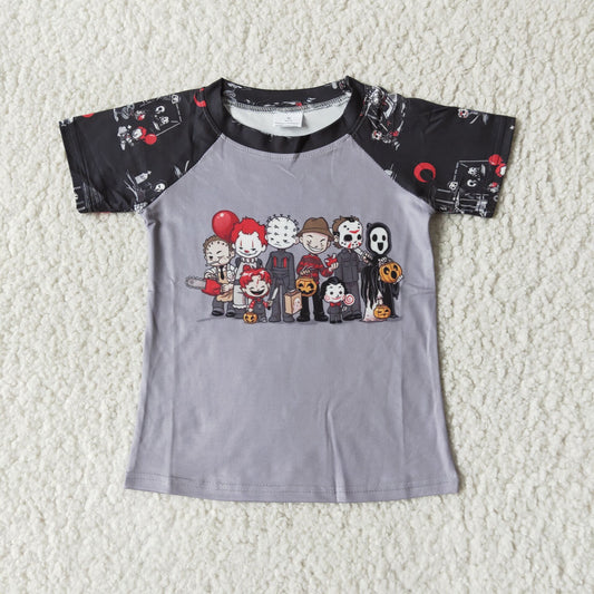 A2-4  Clown Pumpkin Short Sleeve Top