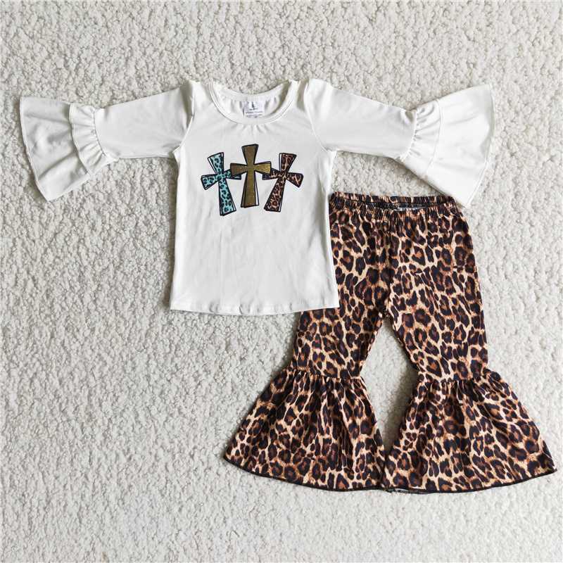 SALES  NEW Girls Cross Fall Easter Bell Pant Sets Cute Children's Clothing Outfits for Girls