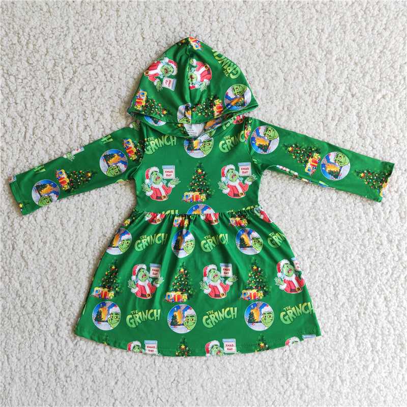 SALES  NEW Christmas Green Hoodie Dress Unisex Long Sleeve Comfortable Cotton Holiday Party Wear