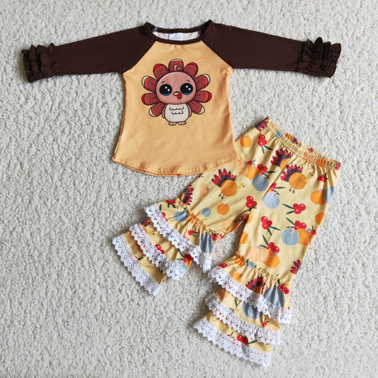 SALES NEW Girls Thanksgiving Turkey Themed Girls Thanksgiving Turkey Set Girls Thanksgiving Turkey Outfit