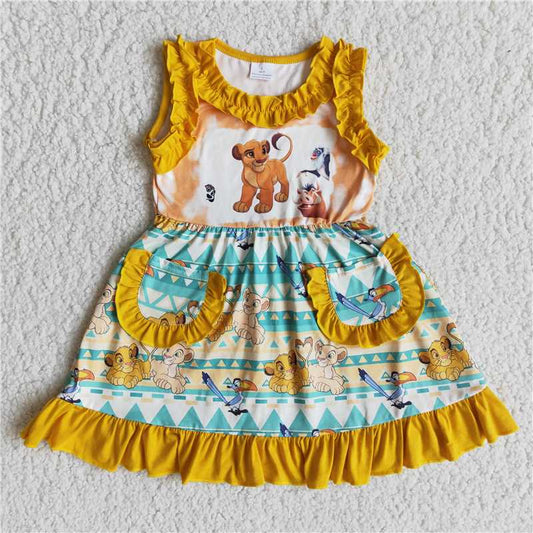 Cute Clothes E13-5 Baby Girls summer Orange Knee-Length  Dresses
