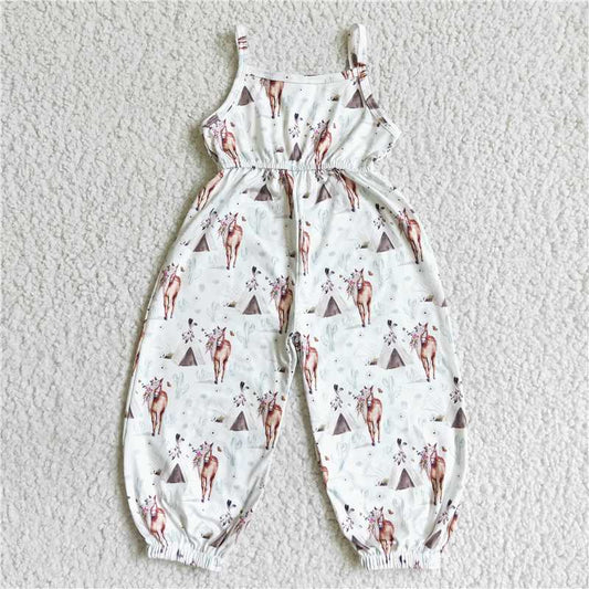 SALES NEW Baby Girls Western Horse Teepee Jumpsuit Children's Costume Outfit  Onesie for Kids