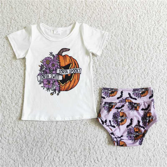 SALES  NEW  Baby girls Halloween spooky bummie sets