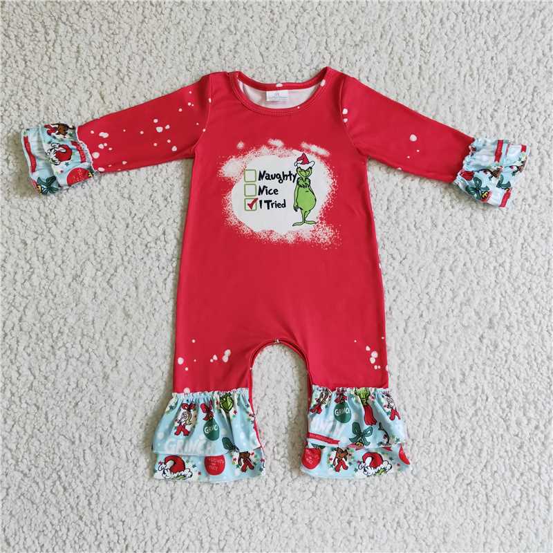 RTS NO MOQ LR0193 GLP0294 White Polka Dot Red Long Sleeve Climbing Suit & Long Sleeve Suit