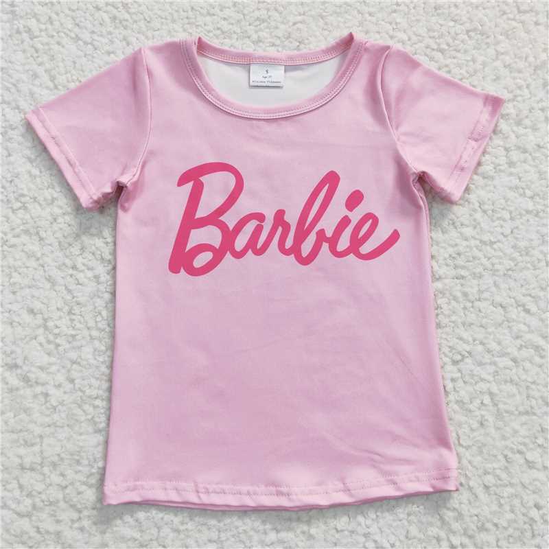 SALES NEW Baby Girls Western Cows Short Sleeve Tee Shirts Tops Kids' Casual Cotton Graphic T-Shirt for Girls