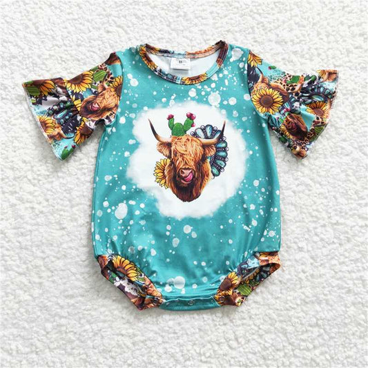 SALES  NEW Baby Girls Highland Cow Summer Rompers