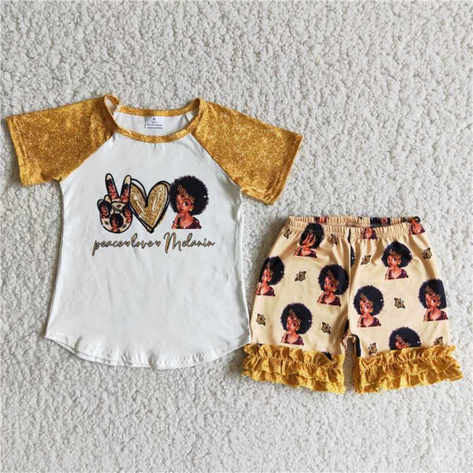 SALES  NEW Kids black girls summer ruffle shorts clothes
